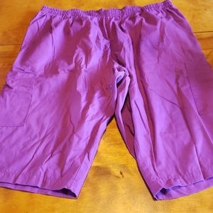 Pink capris scrub pants